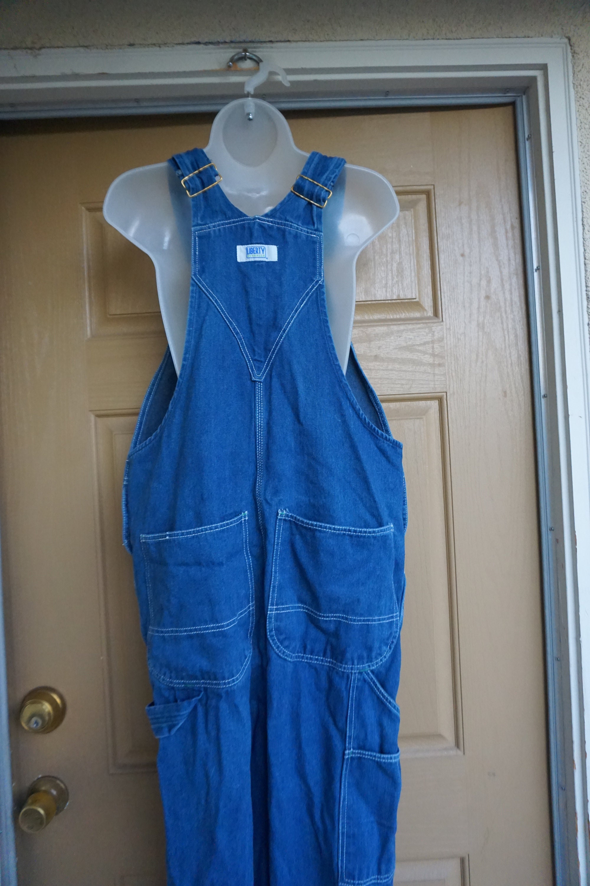 Vintage blue denim Liberty overalls size 36 X 32 Etsy