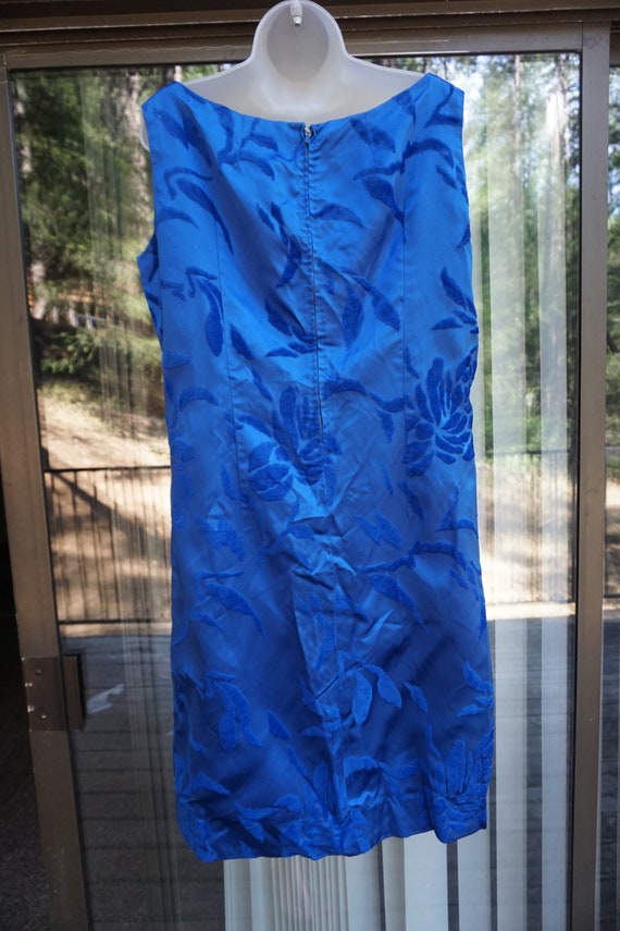 Vintage 1950s XXL blue dress 1950s mid century back m… Gem