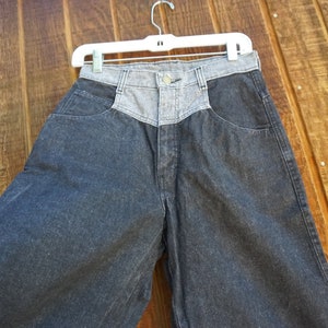 Size 7 vintage high waist denim jeans womens gray denim mom jeans with no back pockets