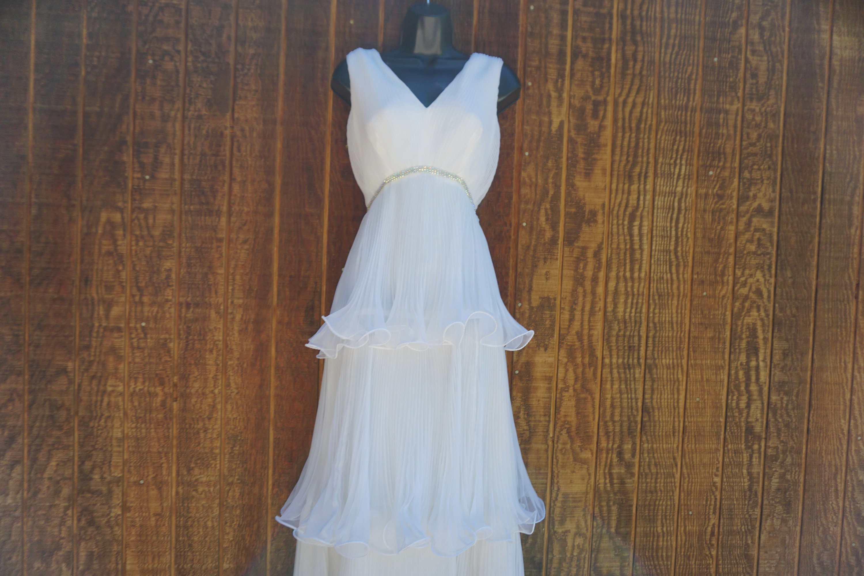 White Chiffon Dress - Etsy