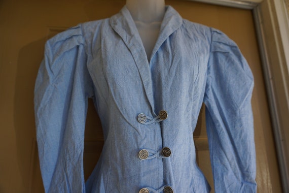 Vintage 80s denim women's size 10 Medium shirt - image 3