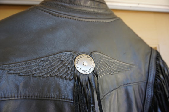 Harley Davidson Vintage Black Leather Motorcycle … - image 10