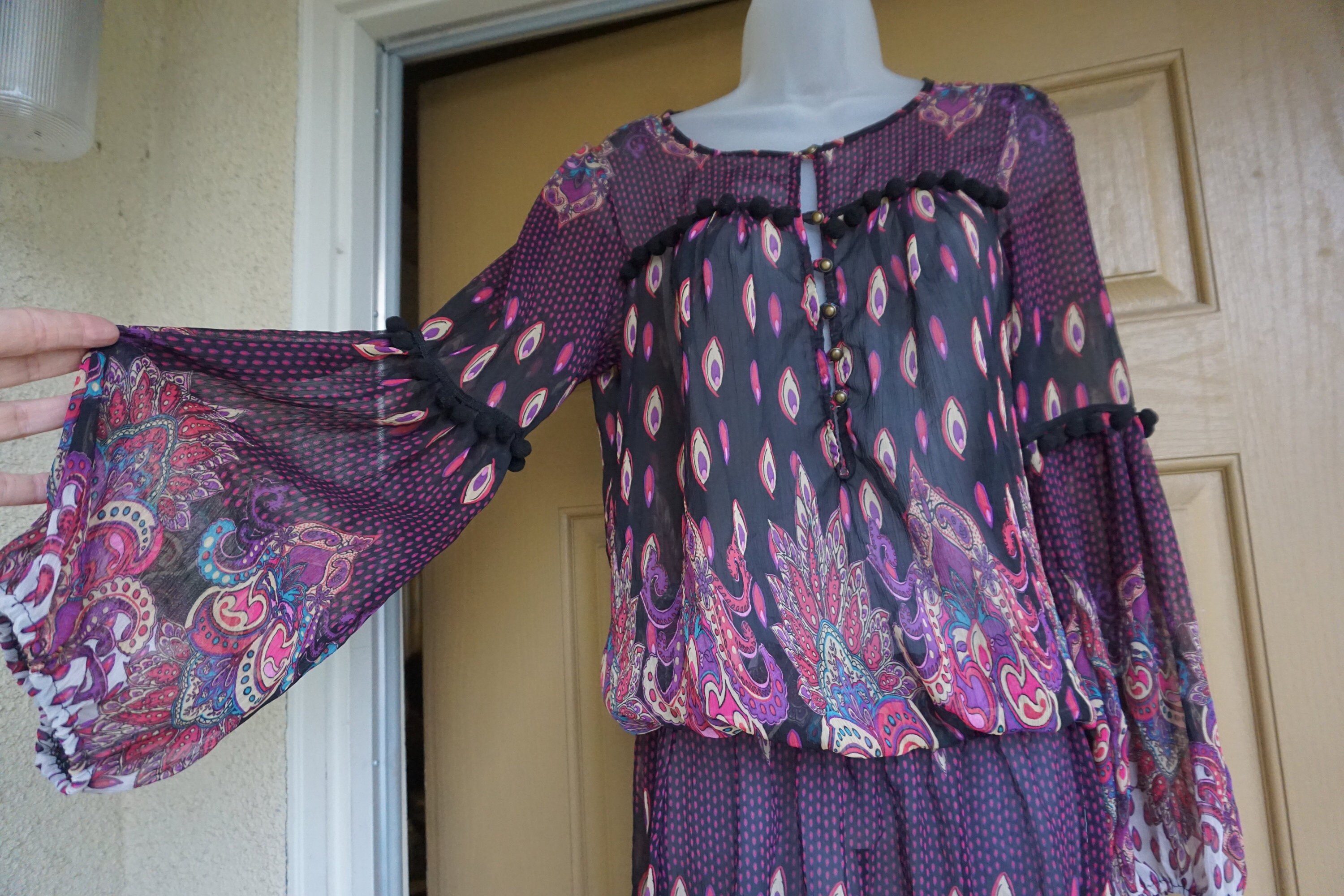 Bebe Sheer Drop Waist Dress Overlay Size Medium Loose Fit | Etsy