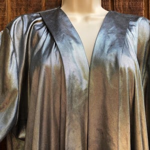 Silver metallic 80s or 90s jacket size 18 slouchy jacket duster 1990s disco clothing xl