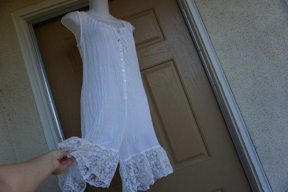 Romper nighty nightgown white small medium romanti