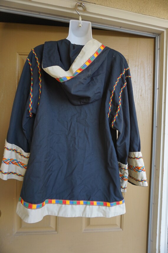 Vintage hooded jacket with rainbow braid detail 7… - image 10
