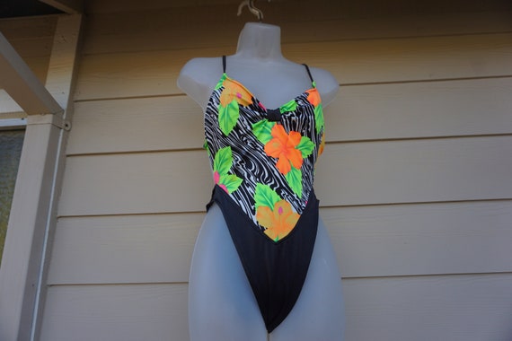 Tropical one piece swimsuit bathing suit swimwear… - image 1