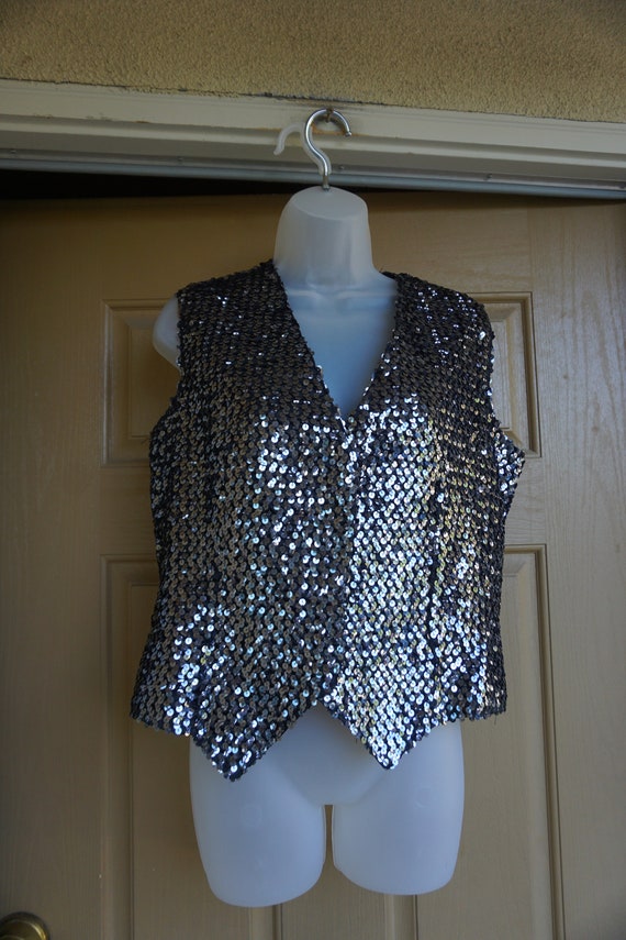 I Magnin Vintage sequined / vest  /  sparkly small