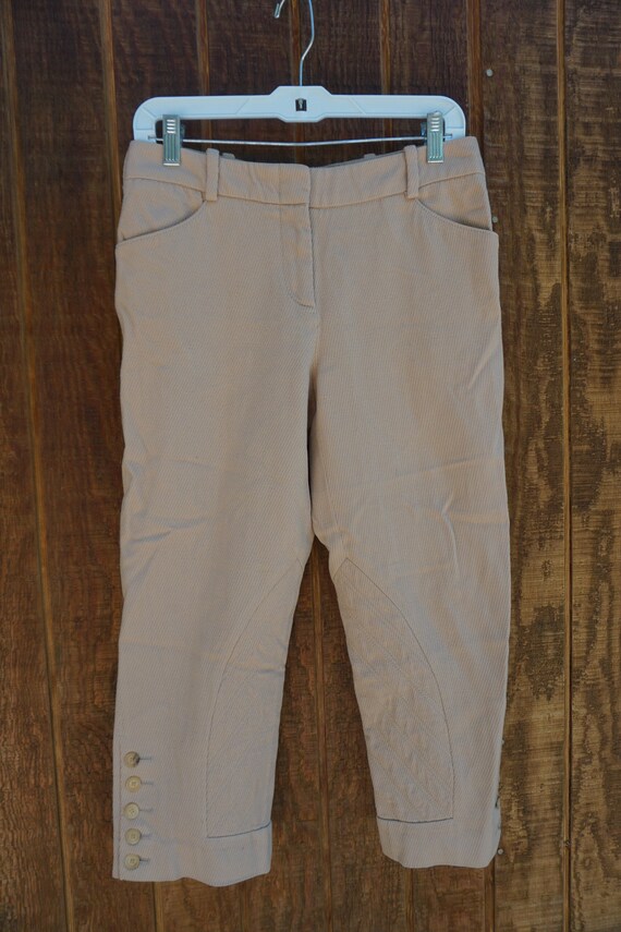 ALEXANDER MCQUEEN beige capri pants brown size 40… - image 3