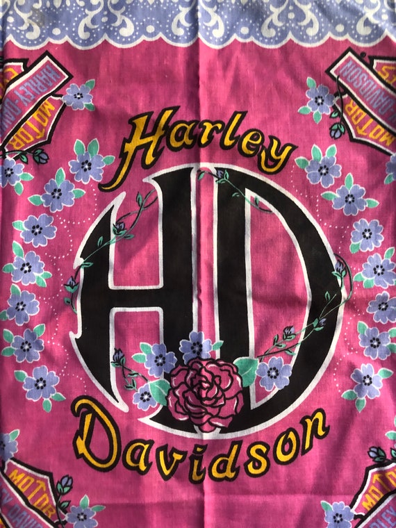 Harley Davidson head bandana scarf vintage pink, … - image 2