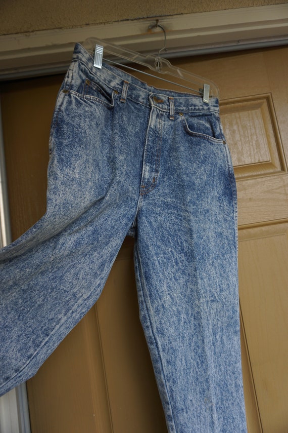 vintage CHIC jeans / 80s acid wash jeans / high w… - image 4