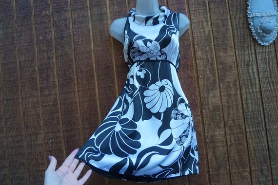 Bebe Silk Black and White Dress Size Medium Etsy