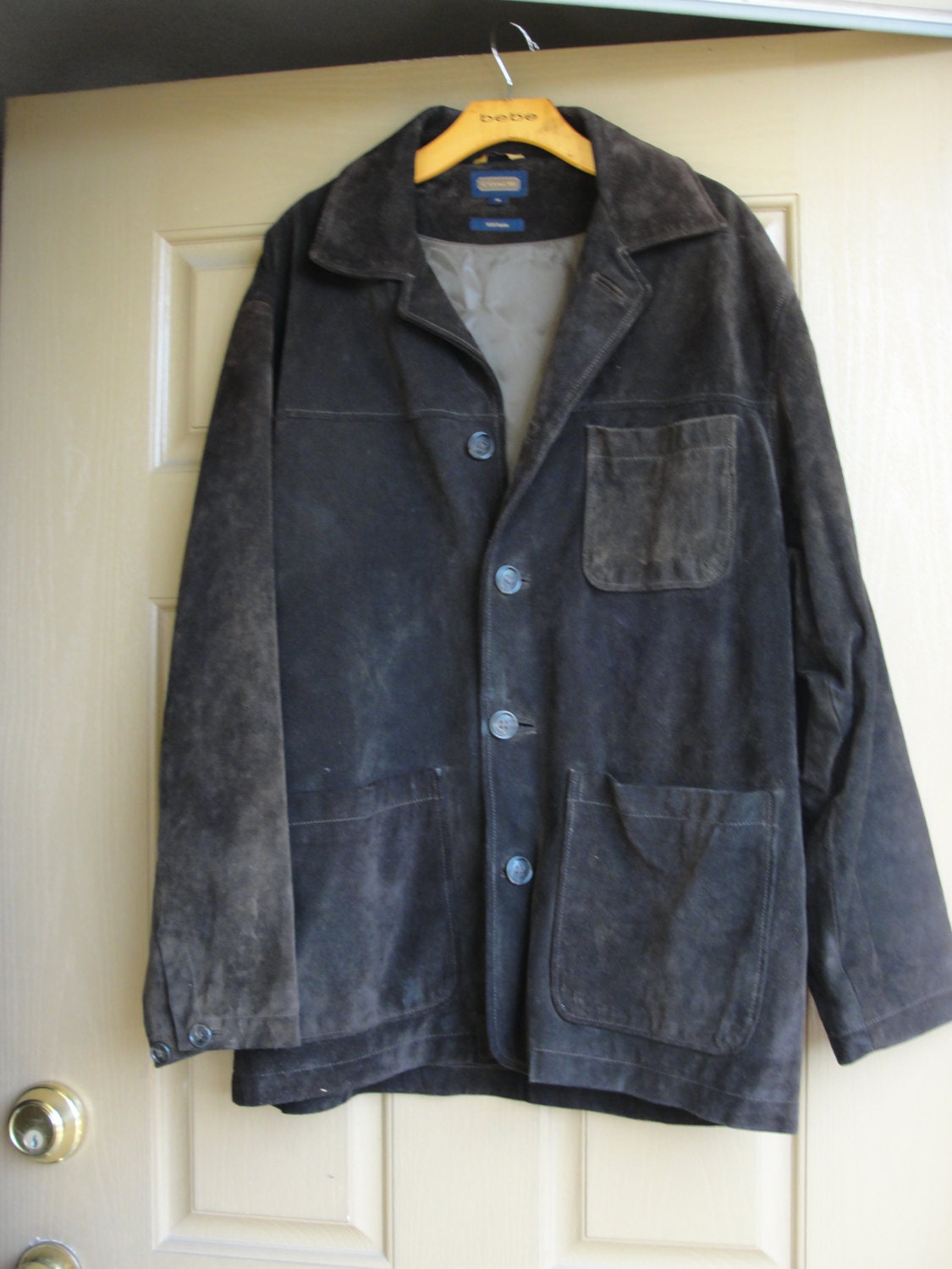 Mens COACH 90s brown suede coat jjacket large size Medium M | Etsy