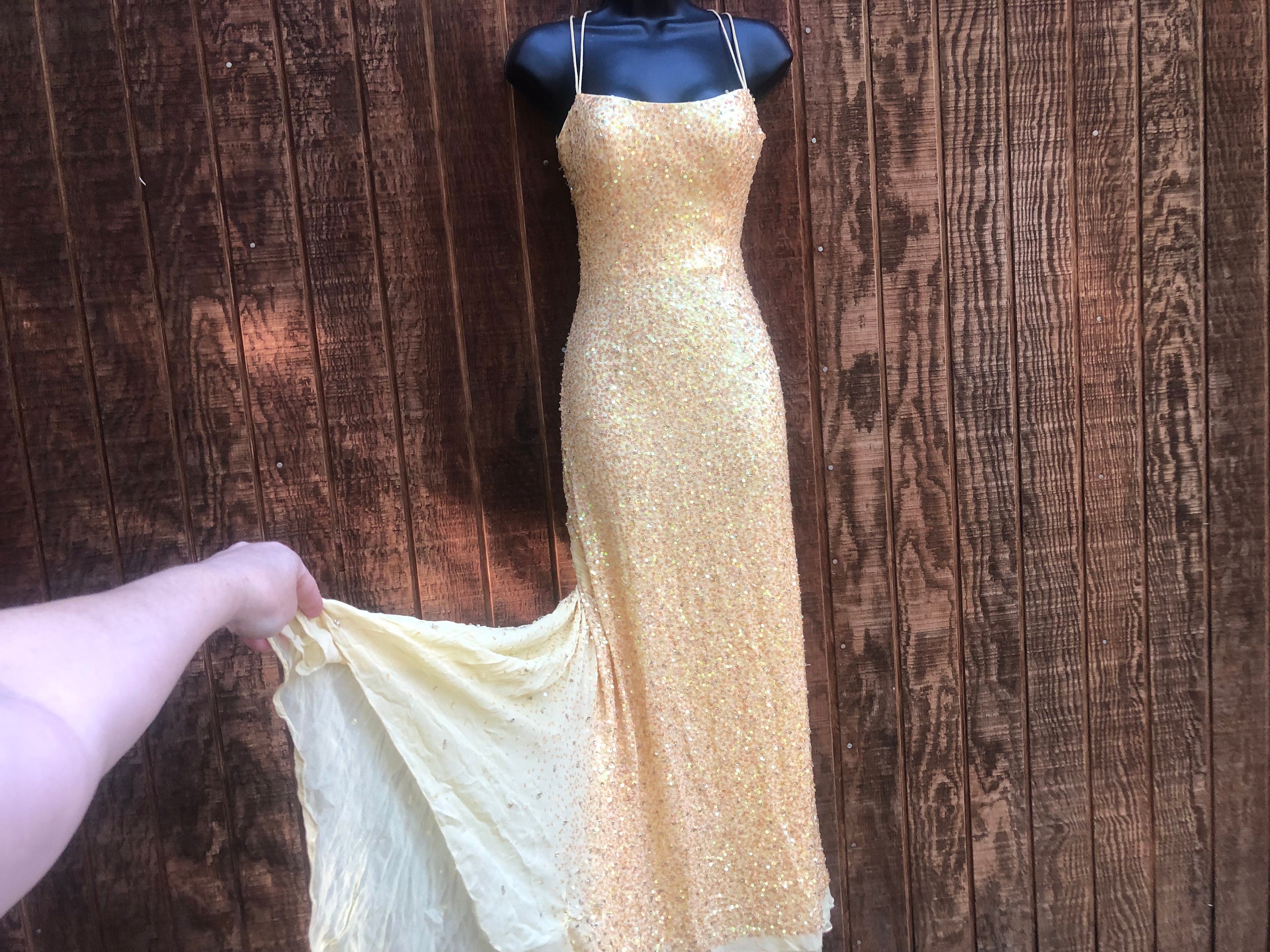 Long Sequin Dress 90s Small - Etsy