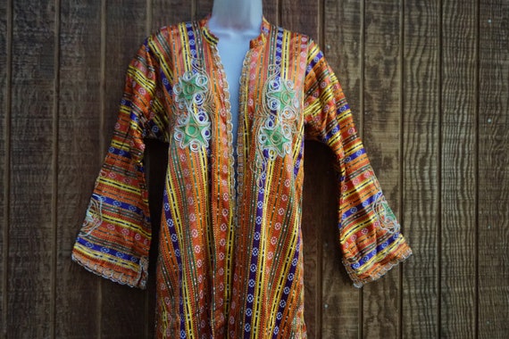 Long striped embroidered ethnic jacket - image 2