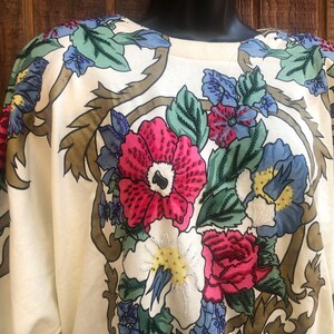 vintage sweatshirt by Cervelle with flowers beaded size medium