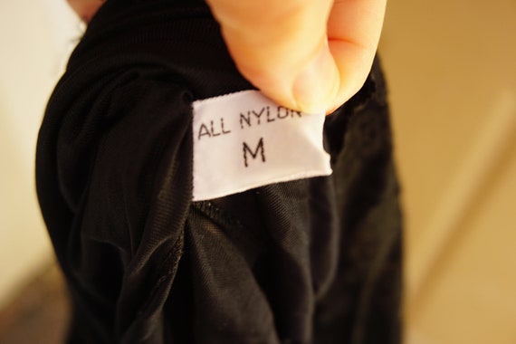 Vintage solid black maxi medium romantic lace 60'… - image 10