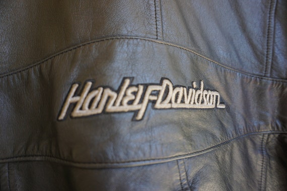Harley Davidson Vintage Black Leather Motorcycle … - image 9