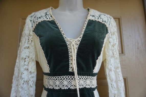 Gunne sax prairie dress corset laces at bust long… - image 5