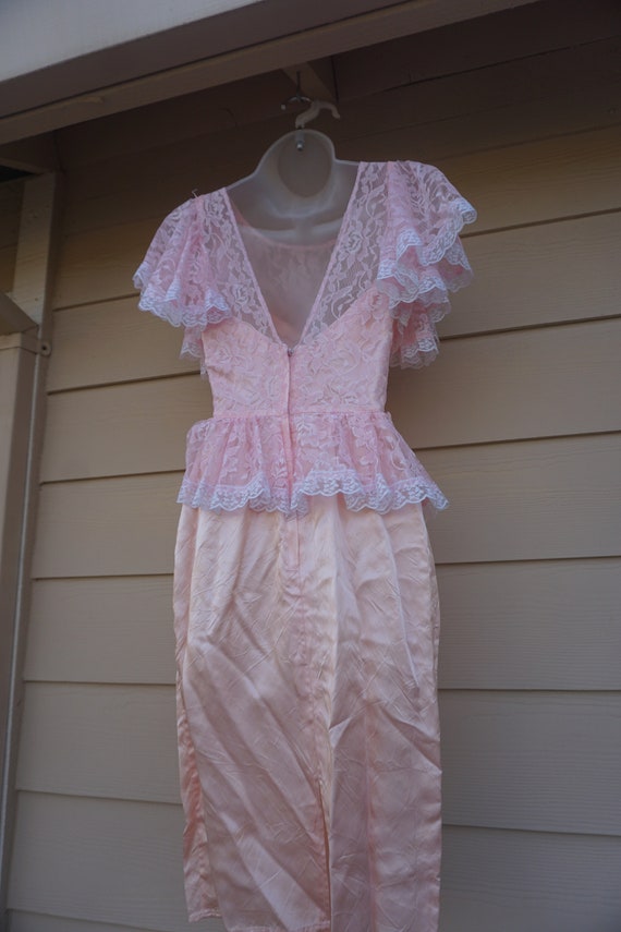 Gunne Sax Dress pastel pink Lace Overlay size 3 - image 5