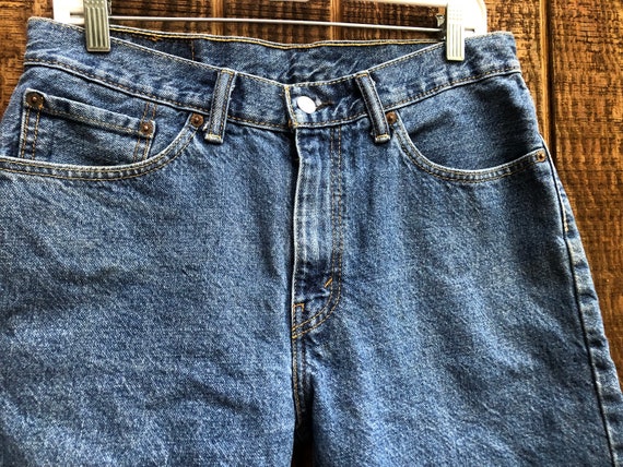 levis size 32 Vintage blue denim jean shorts 505's - image 4