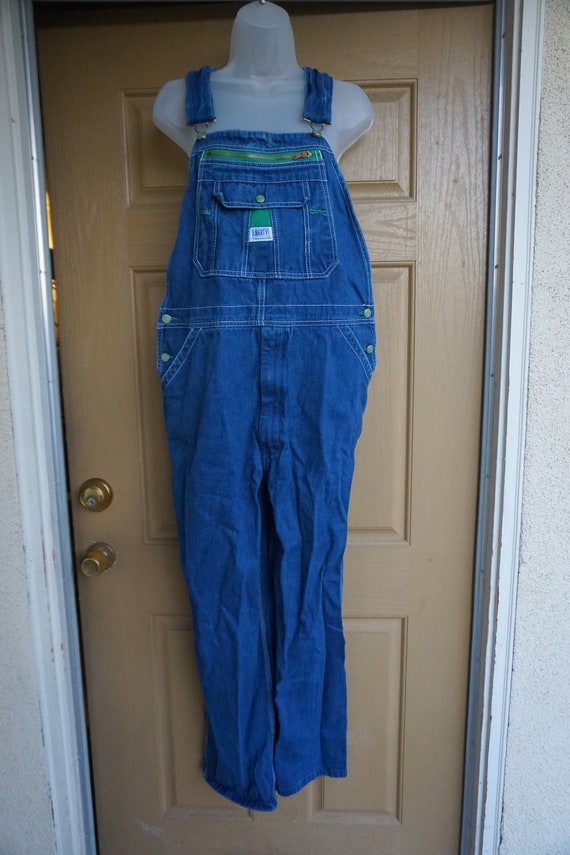 Vintage  blue denim Liberty overalls size 36 X 32 - image 2