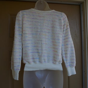 Vintage 1980s or 90s pastel heavy knit sweater size Medium image 7