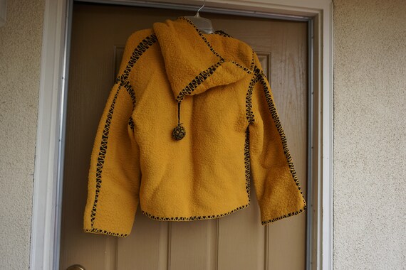 70s Vintage hooded jacket 1970s pom poms - image 2