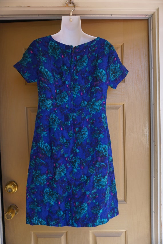 1950s simple floral dress wiggle shift dress mid … - image 6