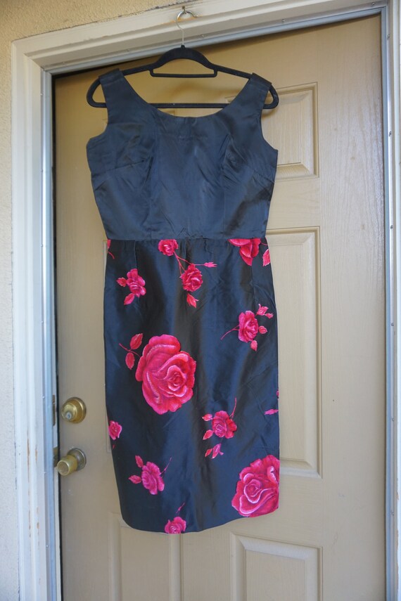 1950s  dress wiggle shift dress mid century with … - image 3