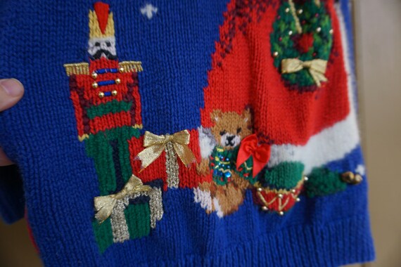 Vintage Christmas knit sweater Medium 1994 90s 19… - image 5