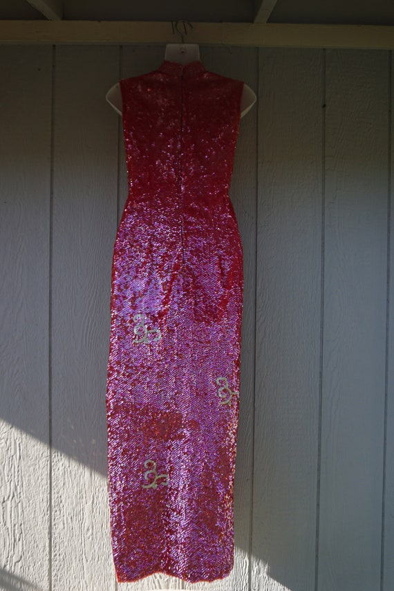 Cheongsam sequined dress small - image 6