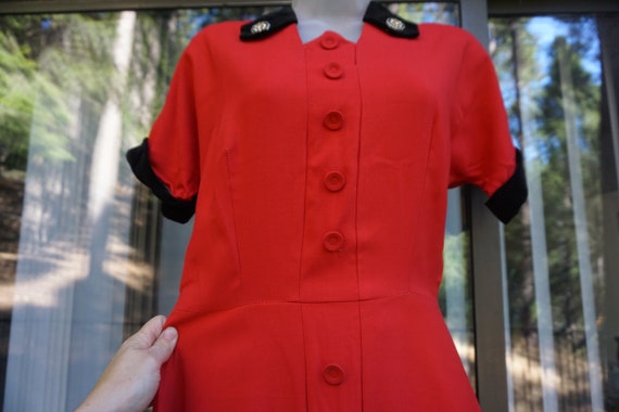 Vintage 1950s small red dress 50s - image 8