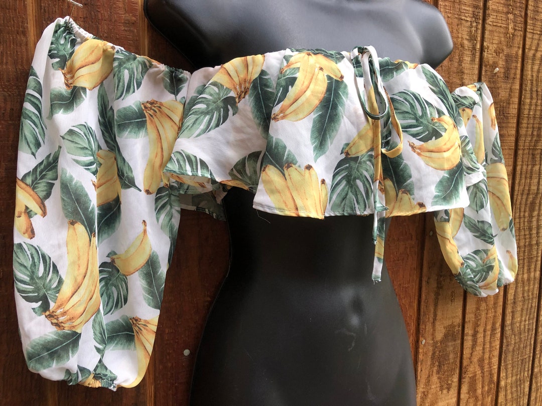 Foiled Banana Crop T-Shirt main image 1
