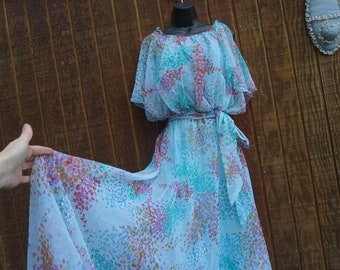 1970s sheer overlay floral Dress