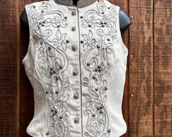 Panhandle Slim vest with embroidery womens size XS short cowgirl country western