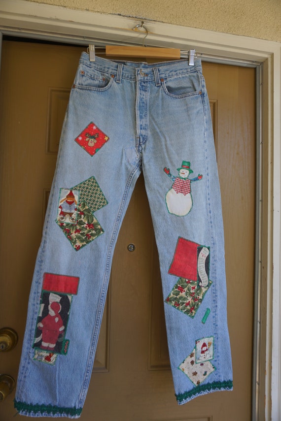 Upcycled USA levis 33 X 32 501 Levi's denim jeans… - image 4