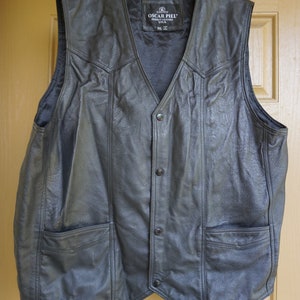 Vintage Black Leather Motorcycle Vest// Biker Jacket MENS Size - Etsy