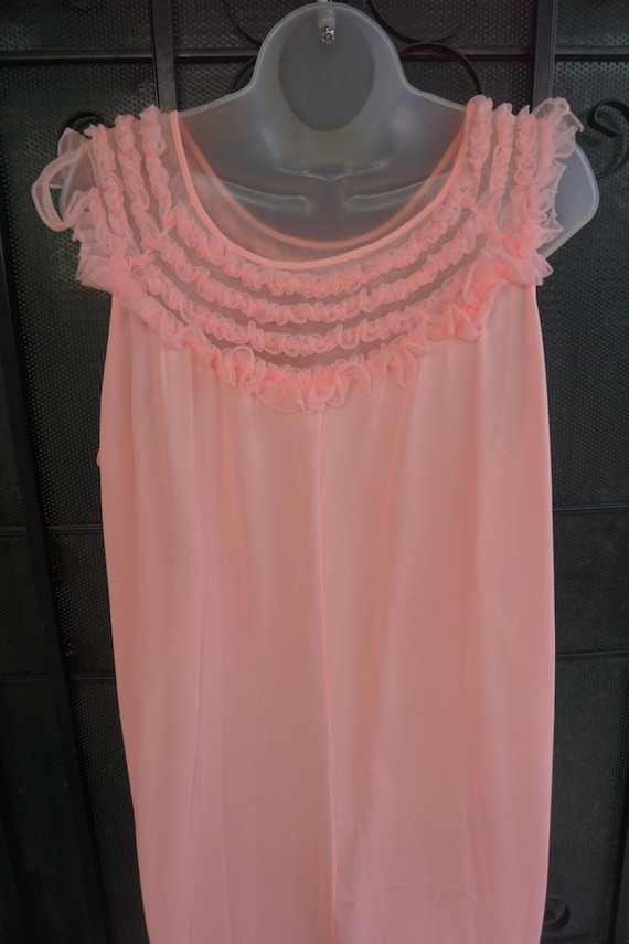 Vintage sheer long nightgown slip L Large - image 8