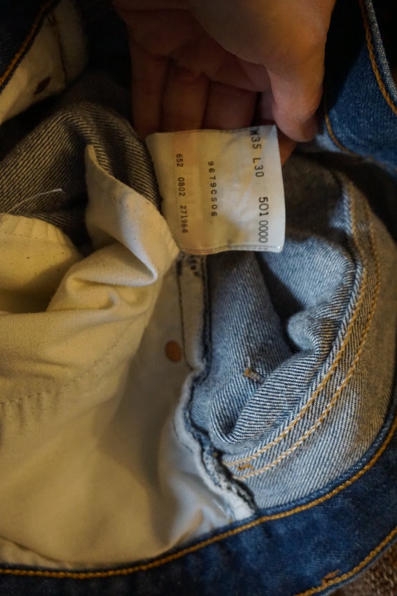 35 X 30 501's WPL 423 Levi's denim jeans size 35 … - image 10