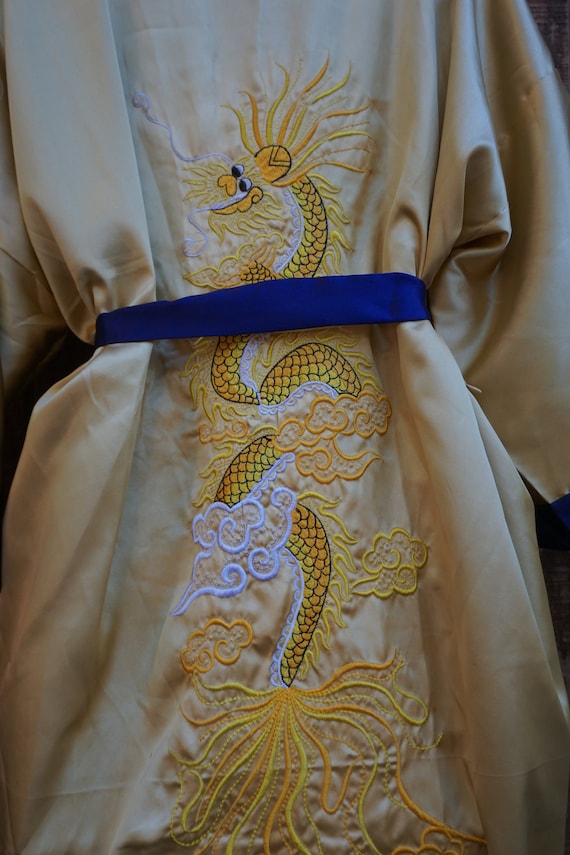 Reversible Dragon embroidered robe sixe XXL mens … - image 9