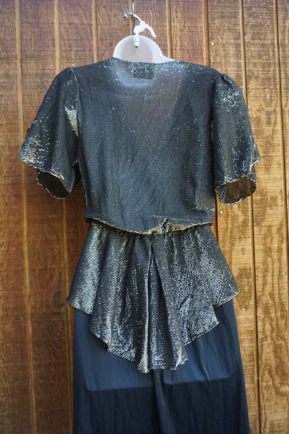 Vintage gold metallic shimmer party dress by "Jac… - image 7