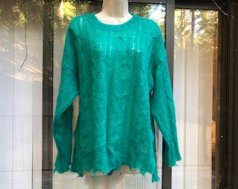 Anthropologie long sleeve wool blend knit sweater size S green