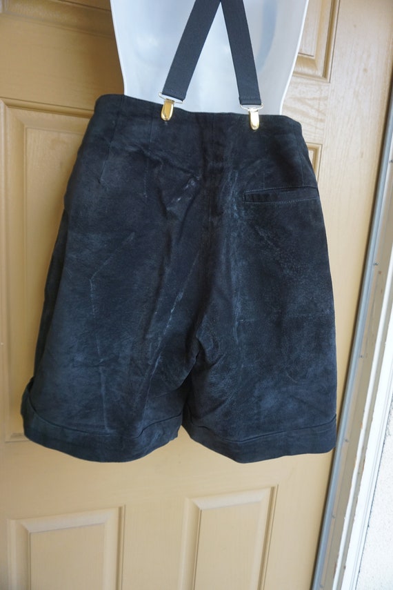 Vintage 1990s suede leather high waisted shorts b… - image 6