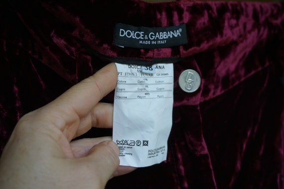 Dolce and Gabbana burgundy velvety slacks size 38… - image 6