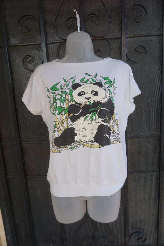 Cute panda bear shirt size medium sleeveless 80s 9
