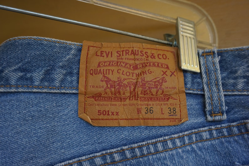 36 X 38 TALL extra long USA made 501xx 36 X 38 extra tall long Levi/'s denim jeans button fly Made in USA 501/'s