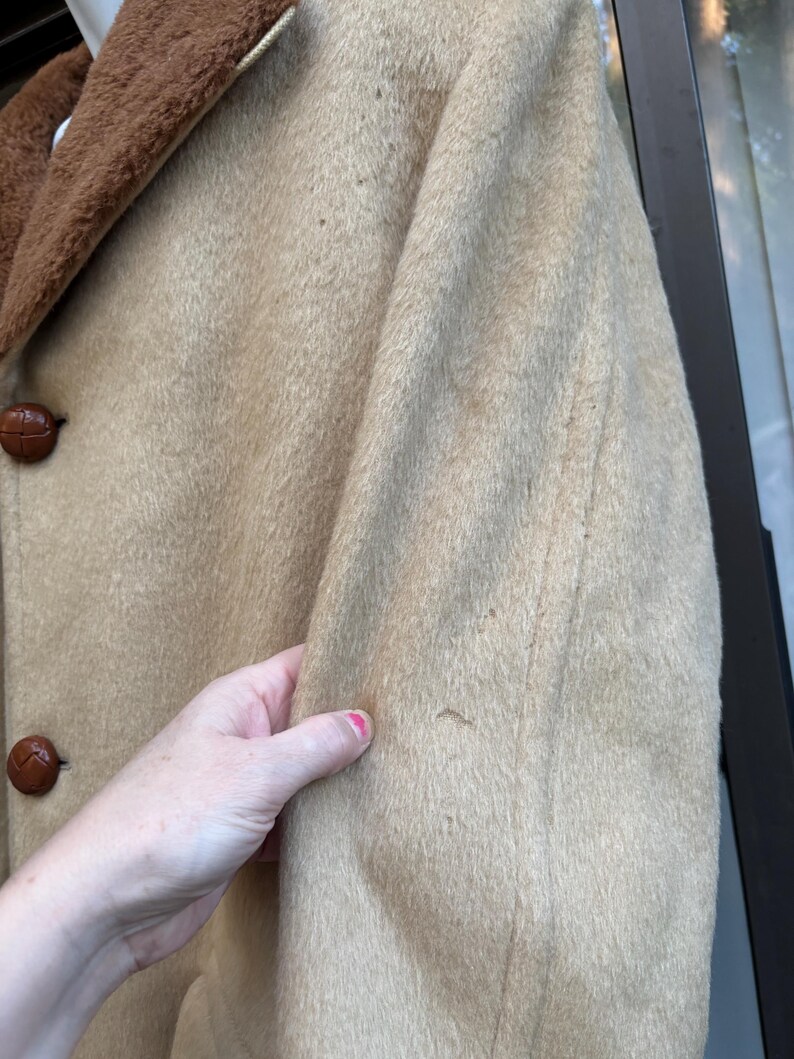 Men's long Pendleton High Grade Western Wear virgin wool large L insulated coat brown tan heavy warm 60s 70s 1960s 1970s zdjęcie 7