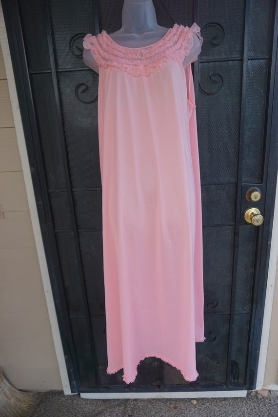 Vintage sheer long nightgown slip L Large - image 2