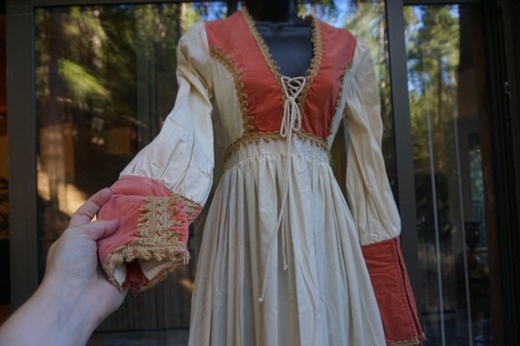 Gunne Sax Size 11 Velvet Lace up Bodice Prairie Dress Corset Laces